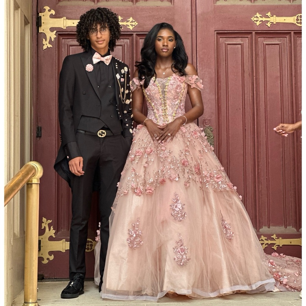 Elegant Pink Floral Gown